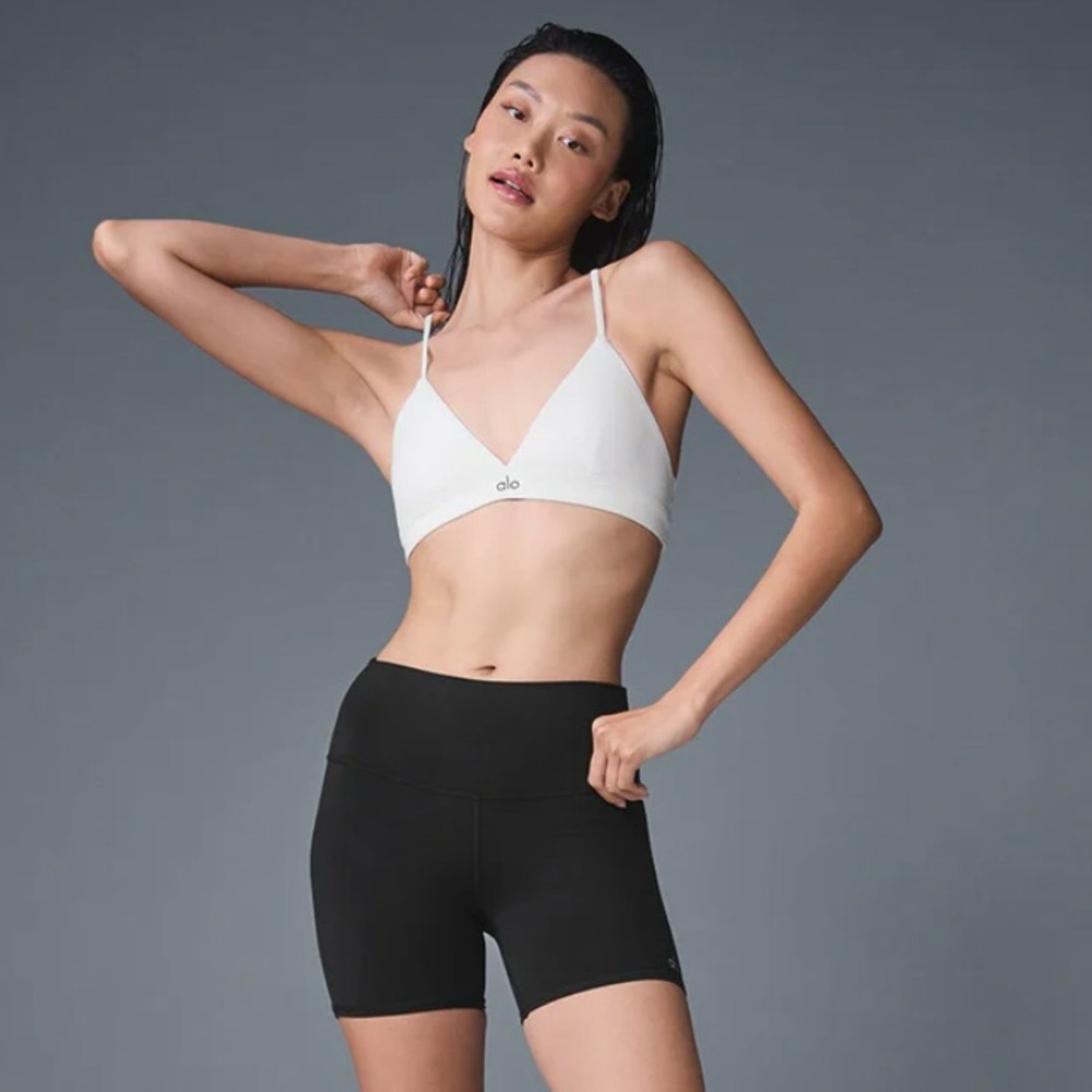 ALO Yoga Black 5” Airbrush High-Waist Biker Shorts